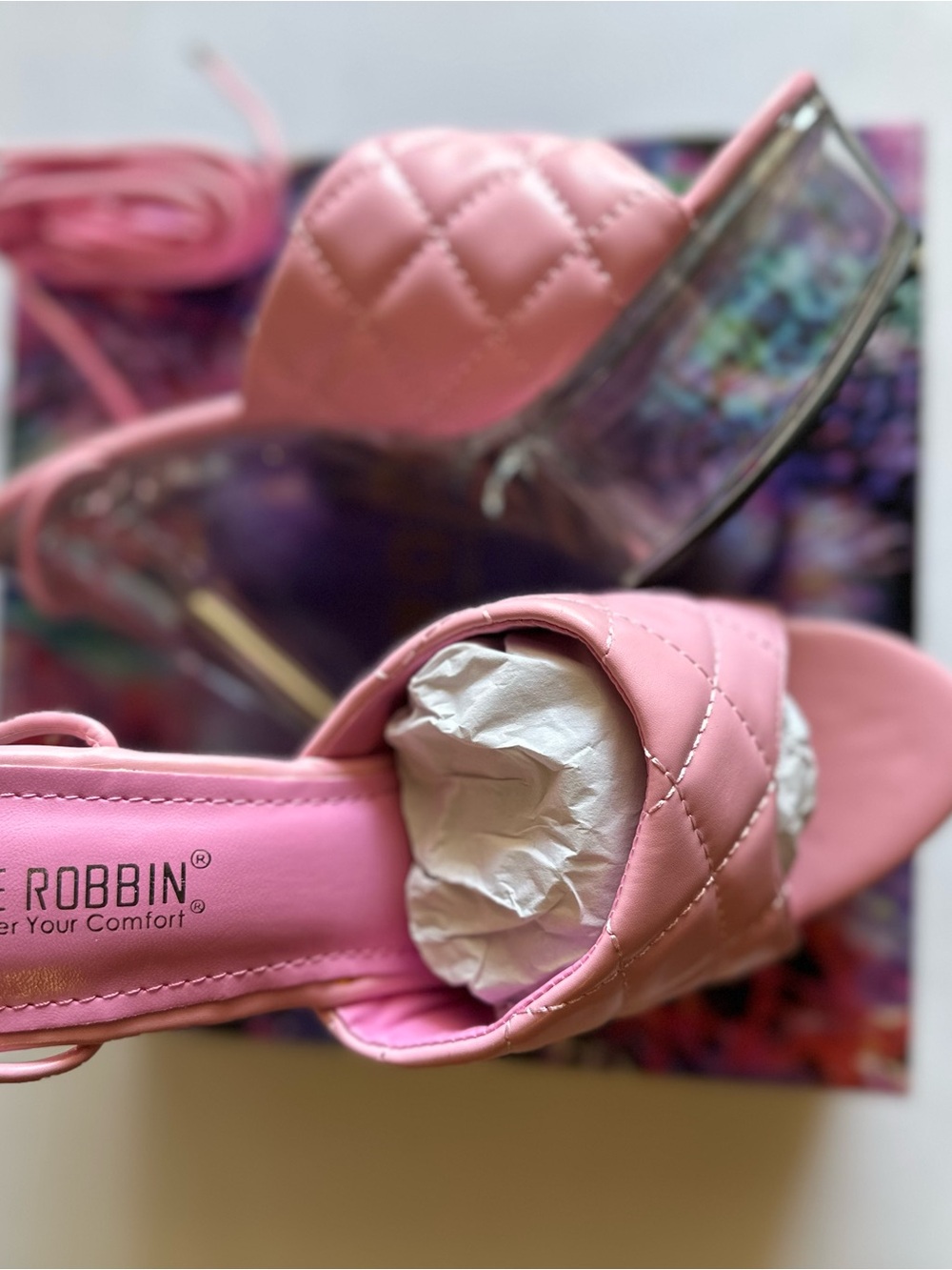 Cape Robbin Pink Quilted Lace-Up Heeled Sandals size 9